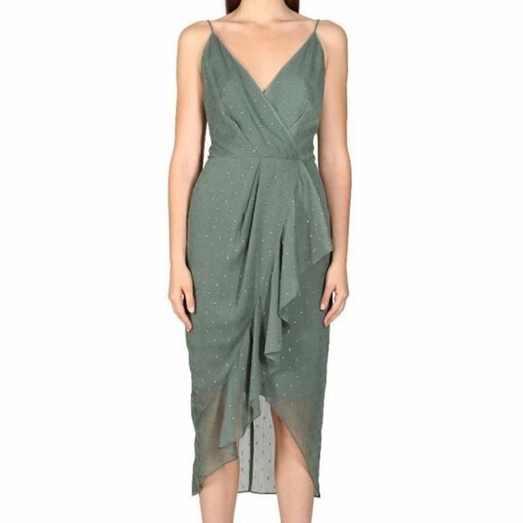 NORDSTROM DRESS Willows Forest Green Drape Dress - Picture 1 of 11